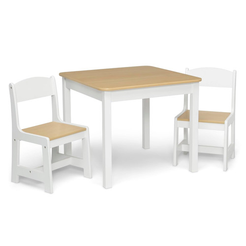 Kids wood table chair set - wood, 2