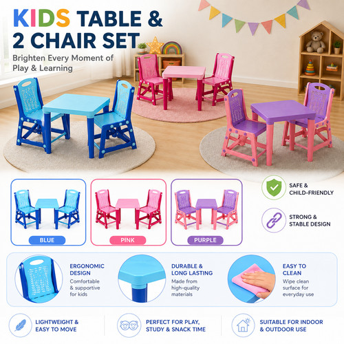 Kids plastic table - table, chairs